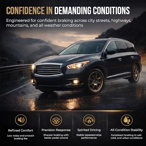Image of MAX Advanced Brakes Brake and Rotor Kit Front and Rear for 2015 to 2023 Nissan Murano 2013 to 2020 Nissan Pathfinder, Infiniti QX60, 2013 Infiniti JX35, Rotors and Pads, Carbon Ceramic, Drilled Rotors