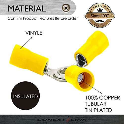 Conext Link BC3V-RBY15 15 Crimp 3 Way Y Ring Butt Connector Terminal Vinyl 22-18 16-14 12-10 Gauge Awg (17155) thumb #1