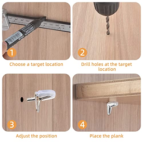 20 supporti per scaffali in vetro da 3 mm, con