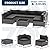 VONZOY Outdoor Patio Furniture Set 7 Pieces Sectional Rattan Sofa Set, PE Wicker Patio Conversation Set with 6 Seat Cushions and 1 Tempered Glass Table and Furniture Cover, Black
