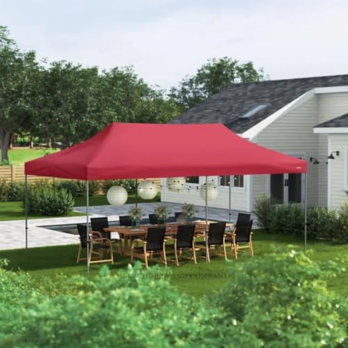 Image of 10x20ft / 3x6m Pop up Outdoor Canopy Tent | Portable Shade Instant Folding Gazebo Tent | Heavy Duty Gazebo Canopy Shelter 2 Mins Installation | 40Kgs (Classic Red)
