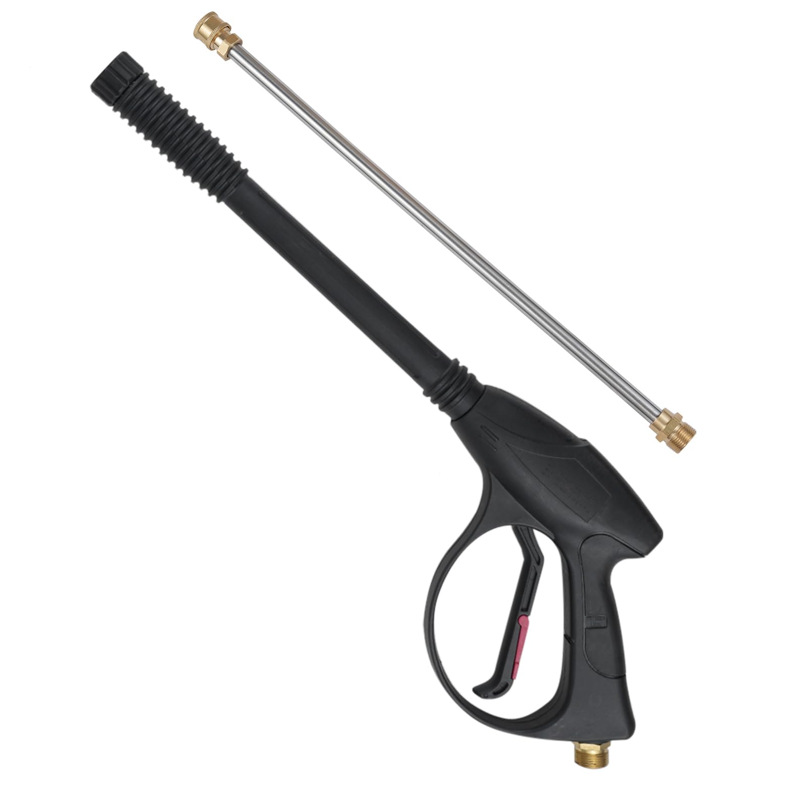 Pistola per idropulitrice Miskall, con prolunga per lancia di ricambio, max 40 MPa (0 PSI), kit tubo flessibile M22 nero 66 cm/26 pollici, attacco rapido 1/4 di pollice, 5