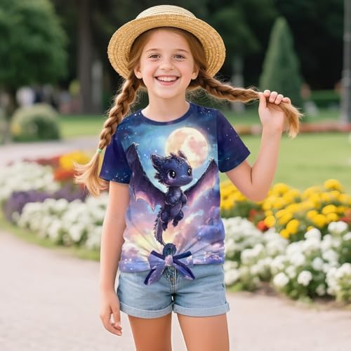 DISNIMO Girls Casual Clothes Short-Sleeve T-Shirt Tie Knot Front Tunic Tee Tops3