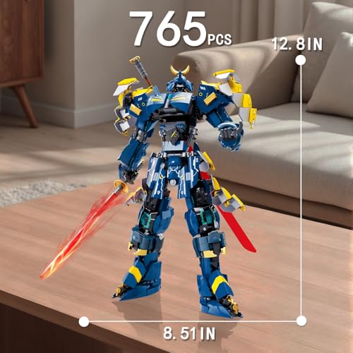 Image of HIGH GODO Samurai Mech Warrior Building Set, Double Swords Armor Robot Openable Cockpits Model Kit, Ideas City Justice Hero Soldier Ninja Gift for Adults Teens 14+ (765PCS)