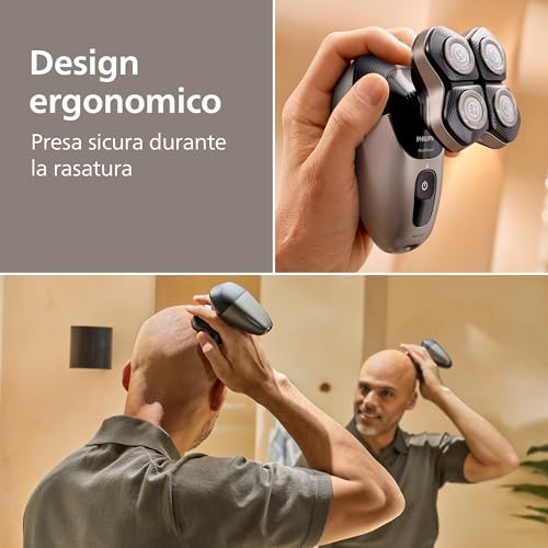 Philips Head Shaver Pro Serie 7000- Rasoio per uomo e donna, testina flessibile a 360° e lame ComfortCut per una rasatura pulita e delicata sulla pelle, modello HS7980/15 - Immagine 4
