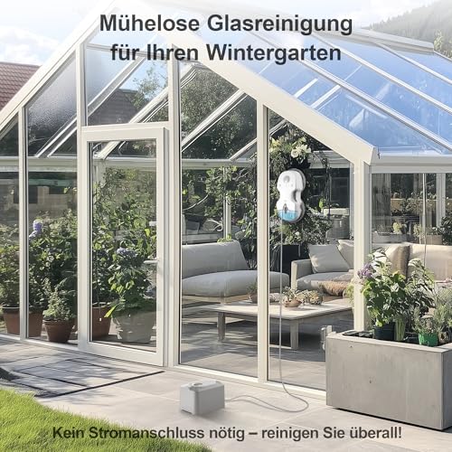 Hutt S7 Plus Fensterputzroboter Akku kabellos, Abnehmbarer Akku, 60 Min Laufzeit, 6500 Pa Saugkraft, 3D schwebendes Doppelpad, automatischer Fensterreiniger mit Sprühfunktion, 80 ml Tank, Koffer