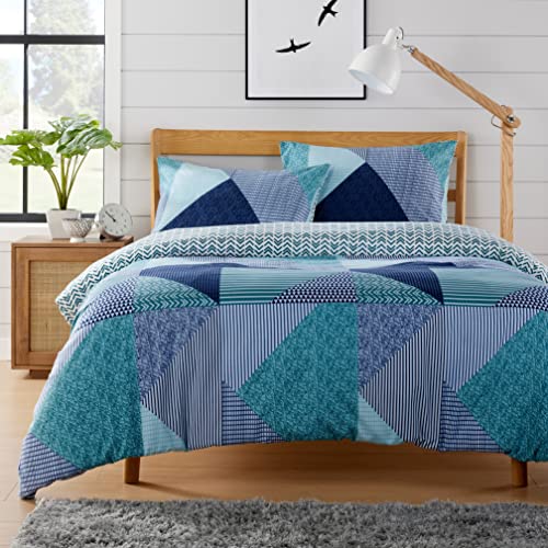 Olivia Rocco Easy Care Printed Duvet Cover Set 100% Polyester Breathable Stylish Comforter Reversible Quilted Bedding Bed Sets With Pillowcases JASPER DUVET SET, TEAL DOUBLE Olivia Rocco Easy Care Printed Duvet Cover Set 100% Polyester Breathable Stylish Comforter Reversible Quilted Bedding Bed Sets With Pillowcases JASPER DUVET SET, TEAL DOUBLE