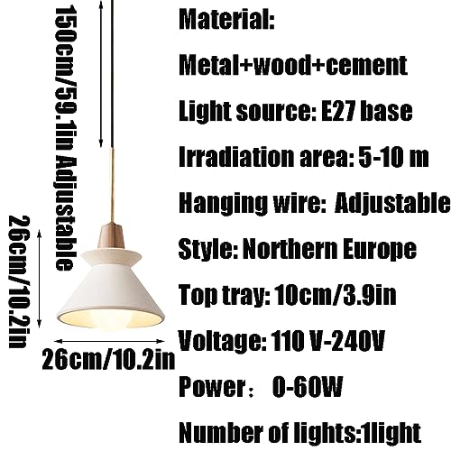 Luminaire suspendu béton rétro E27 pour îlot central - 4
