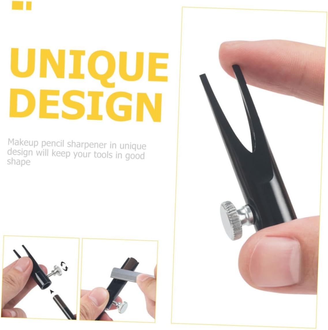 2Pcs Makeup Pencil Sharpener Metal Eyeliner Lip Liner Sharpener Manual Dual-use Beauty Tool for Eyebrow and Cosmetic Pencils Compact for School Office Home