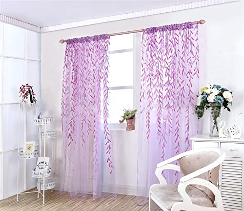 ICYANG Vorhang aus Weiden-Tüll für Zimmer, 190 x 100 cm Cover