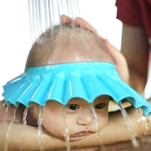 baby shower cap adjustable safe soft bathing cap (random)