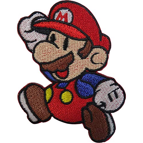 ELLU Mario Patch Badge brodé Super Mario Bros Jeu Fer à Coudre sur t-Shirt
