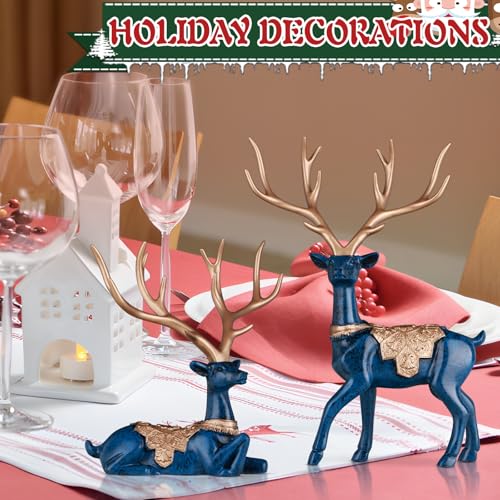 Escultura Decorativa Reno Navideño Azul Pequeño miniatura 4