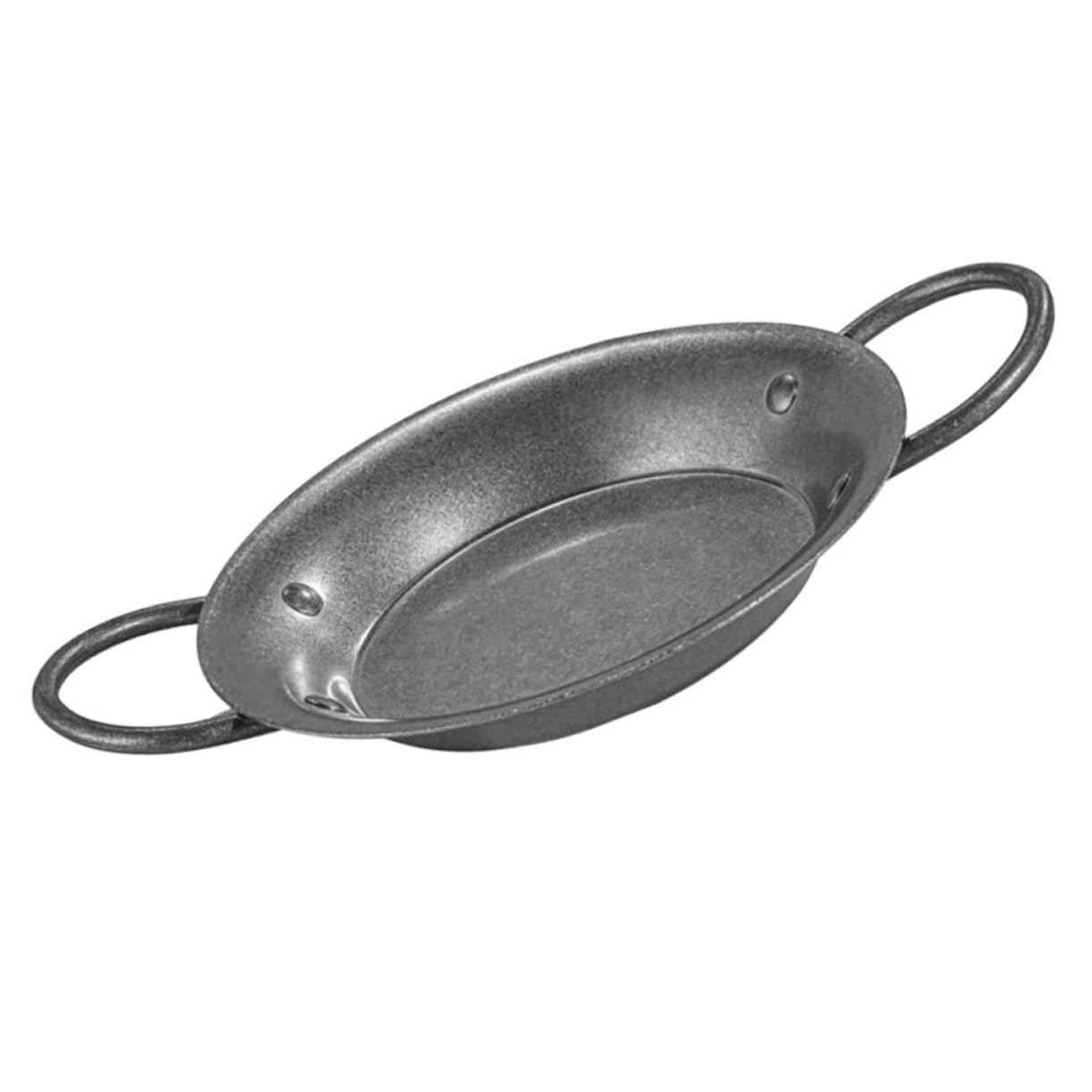 OFFSCH Traditional Style Retro Seafood Plate Stainless Steel Casserole Paella Pan Set Sturdy Cooking Pot Soup Container Oven Safe Kitchen Utensil
