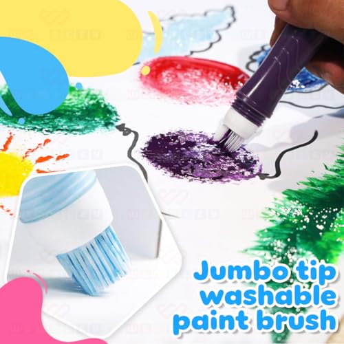 Image of Wembley Squeeze Brush| Attractive 5 Colors Set of Paint Brush| Easy to Use Multicolor Paint Brush Set for Creative Kids| 3 Classic Colors and 2 Metallic Colors Art Set