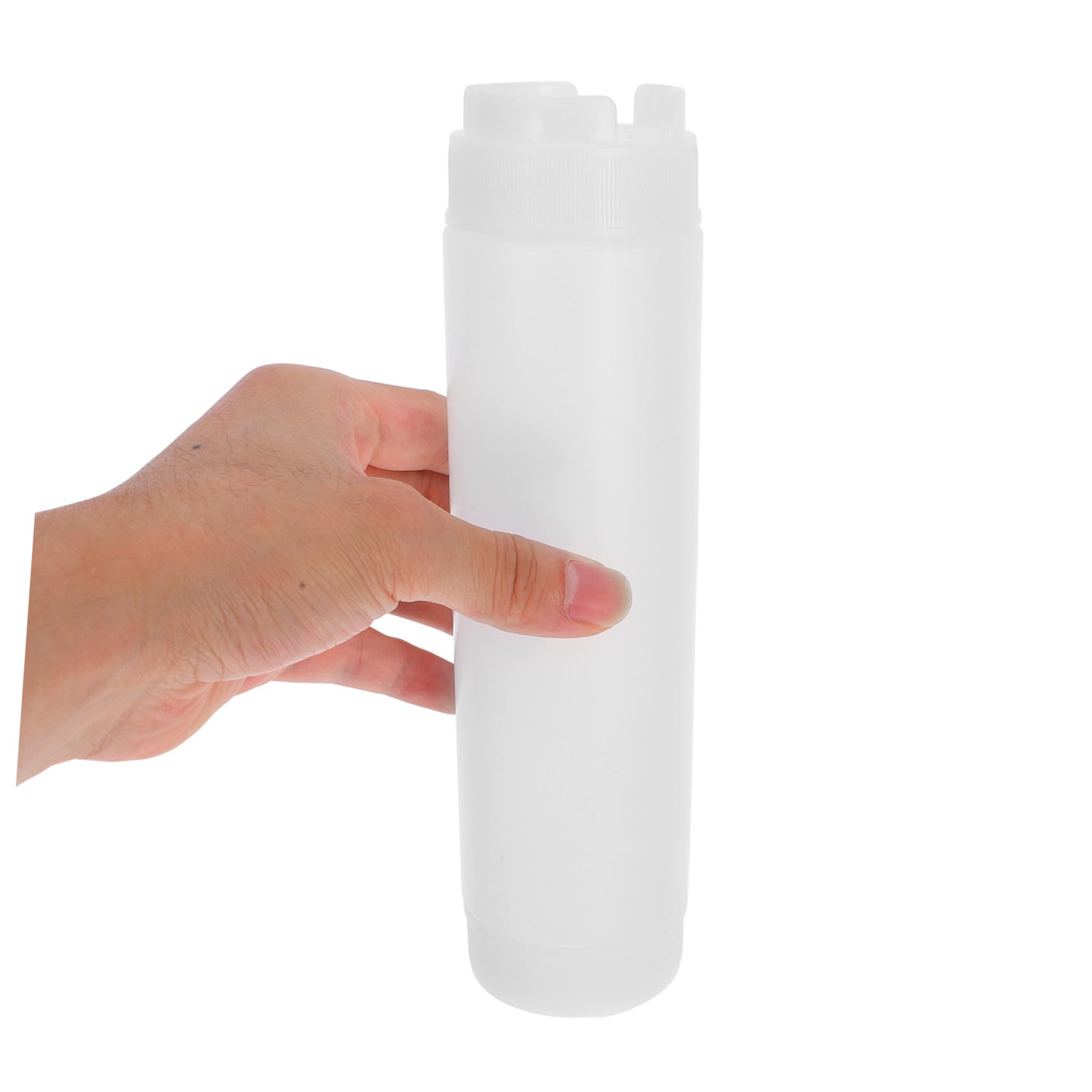Confezione da 3 bottiglie da spremere da 480 ml con doppio ugello, versatili, in plastica, per salse, ketchup, senape, condimenti e formaggio, perfette per cucina e ristorante