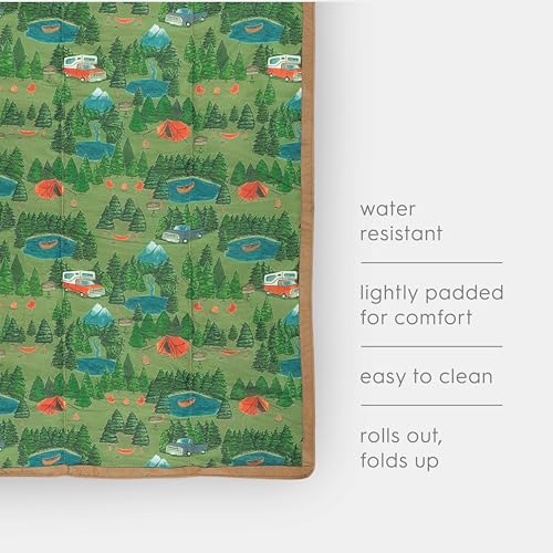 Image of Little Unicorn 5'x5' Outdoor Family Picnic & Beach Blanket | Durable & Water-Resistant Fabric | Compact Fold & Easily Wipes Clean | Zipper Pocket (Camp)
