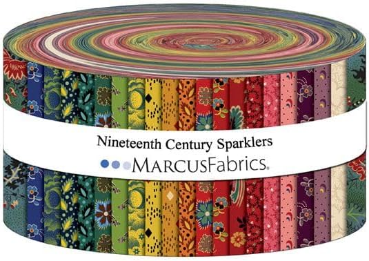 Jelly Roll - Nineteenth Century Sparklers 19th Century Florals Pam Buda Marcus Fabrics 40pc Design Roll 2.5" Strips Roll-Up Bundle Quilter's Cotton Fabric Precuts (ST109-0006) M494.59