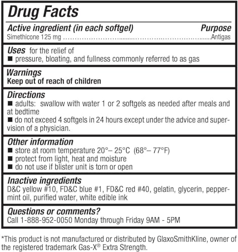 Image of HealthA2Z Gas Relief Simethicone | 125mg | Relieves from Stomach Discomfort and Gas | Anti Flatulence | Relieves Gas Fast and Bloating (72 Counts (Pack of 2))