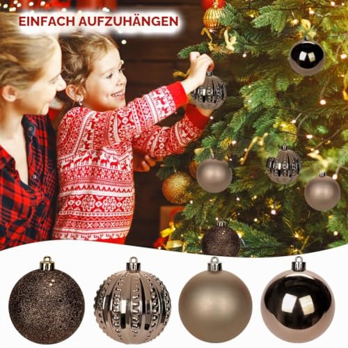 8CM Weihnachtsdeko Weihnachtskugeln, 12 Stücke Bruchsiche Christbaumkugeln Ornamente Weihnachtsbaumschmuck für Weihnachtsbaum… – Ansicht 5