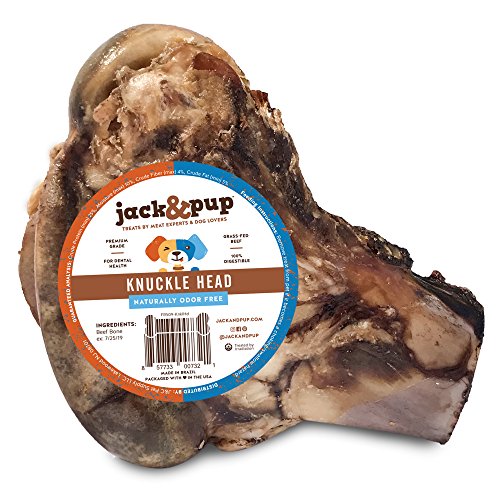 Jack & Pup Beef Knuckle Bones for Dogs Natural Dog Knuckle Bones for Large Dogs Savory Smoked Beef Flavor - 1 Pack