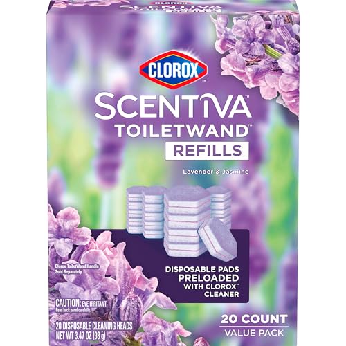 Clorox Scentiva ToiletWand Refills, Lavender and Jasmine, 20 Count