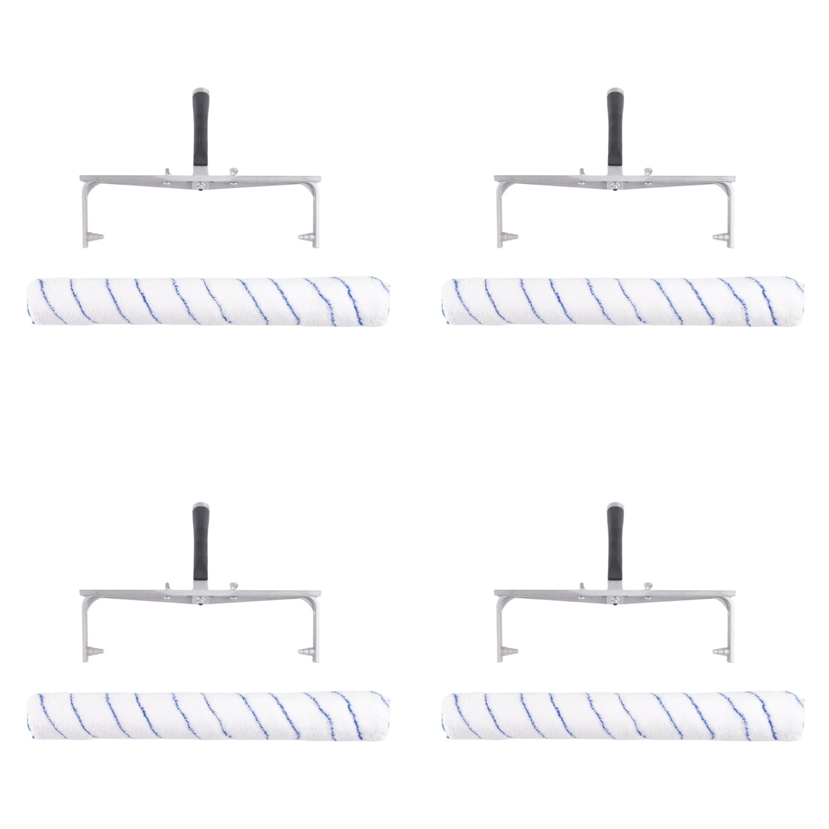Ctrlzs 4 Set 18Inch Paint Roller Brush Aluminum Alloy Roller Frame Painting Handle Tool For Wall Decorative House Tool Support