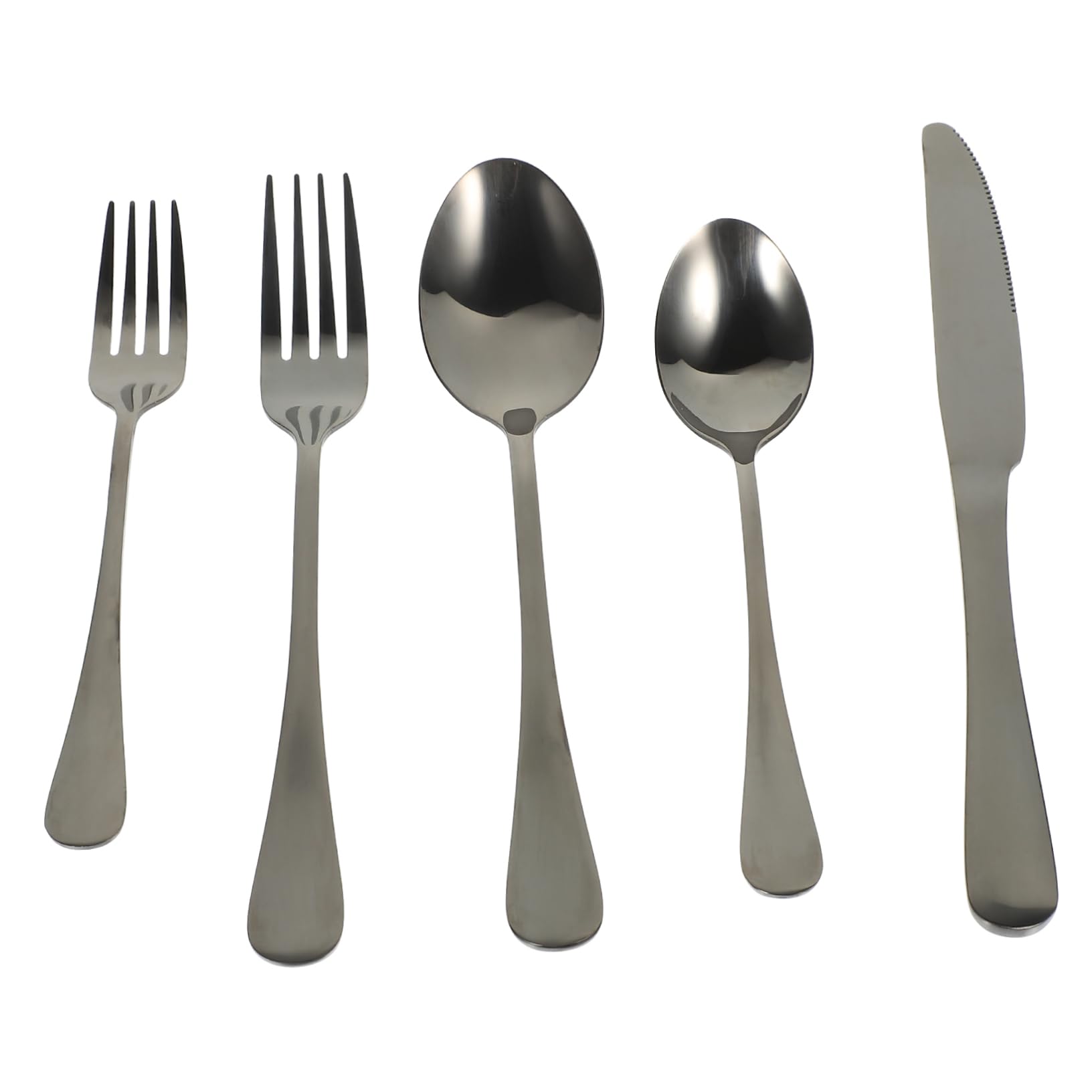 ABOOFAN 1Set Stainless Steel Dinnerware Kit for Home Restaurant Use Non Breaking Utensils Comfortable Grip Elegant Design for Daily Dining