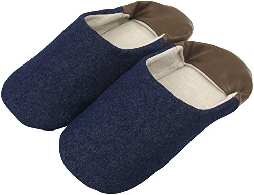 デニム バブーシュ スリッパ L ネイビー 70979