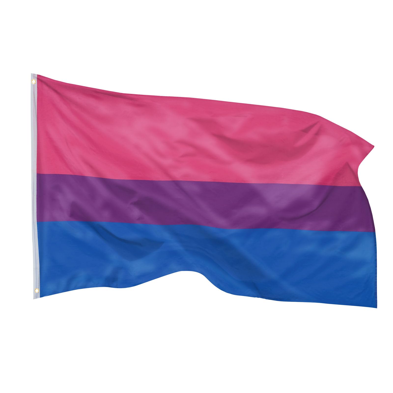 PHENO FLAGS Flaga Bi Pride - Biseksualizm flaga z mosiężnymi oczkami - 90 x 150 cm - odporne na warunki atmosferyczne flagi na maszt - 100% poliester