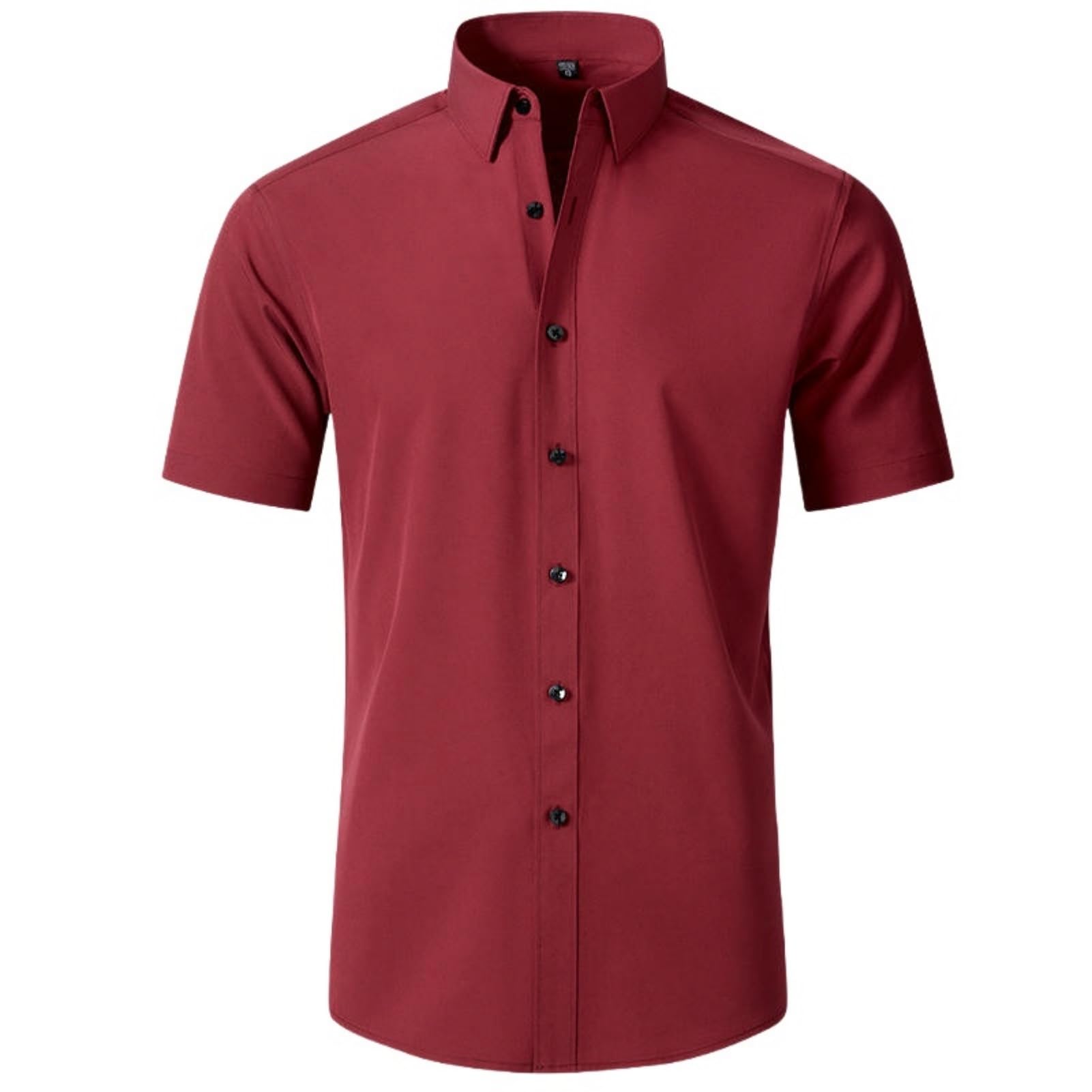 Camisa de verano de manga corta para hombre, elástica, sin arrugas, europea, americana