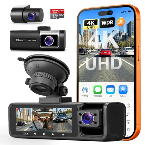 3Channel-Dash-Cam-4K25K25K-Front-Rear-Inside-STARVIS-2-Night-Vision 3‑Channel Dash Cam, 4K+2.5K+2.5K Front Rear Inside, STARVIS 2 Night Vision - Image 1