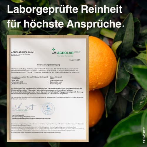 Multivitamin Pulver + Magnesium, Zink & Selen - Vitamine A-Z hochdosiert - Immunsystem stärken - hochwertige Mikronährstoffe - ohne Zuckerzusatz - vegan - in Deutschland hergestellt - ACE Geschmack – Bild 7