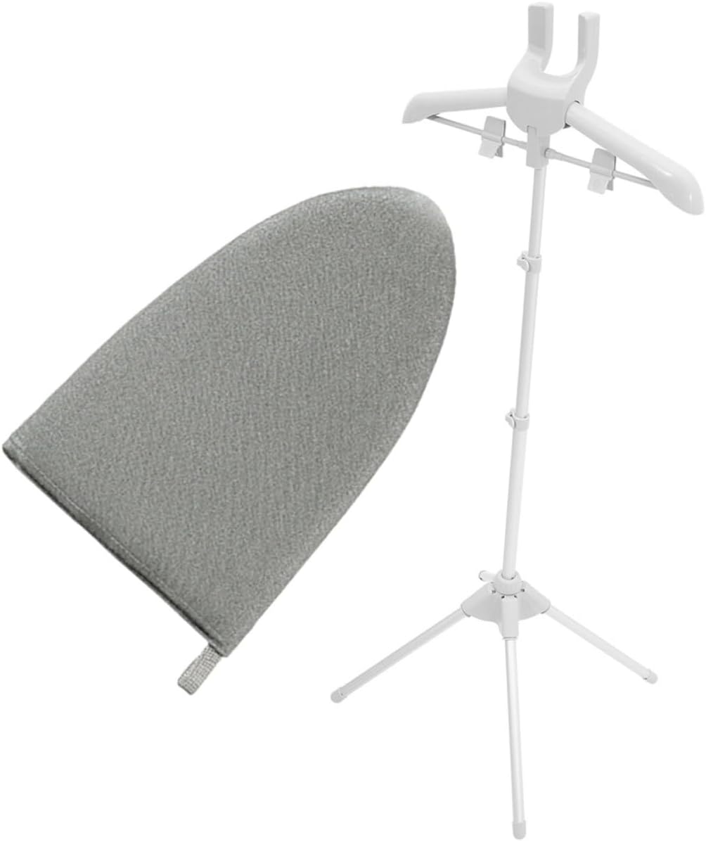 Foldable Adjustable Clothes Steaming Rack Ironing Support Stand Metal Hanger for Ironing Clothes for Home Use and Laundry Room