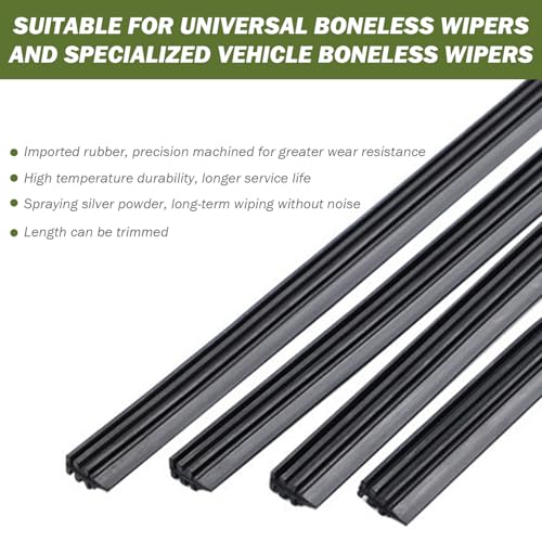 Recarga de lâmina de limpador de para-brisa, refil de limpador sem moldura de 81 cm, tiras de borrac