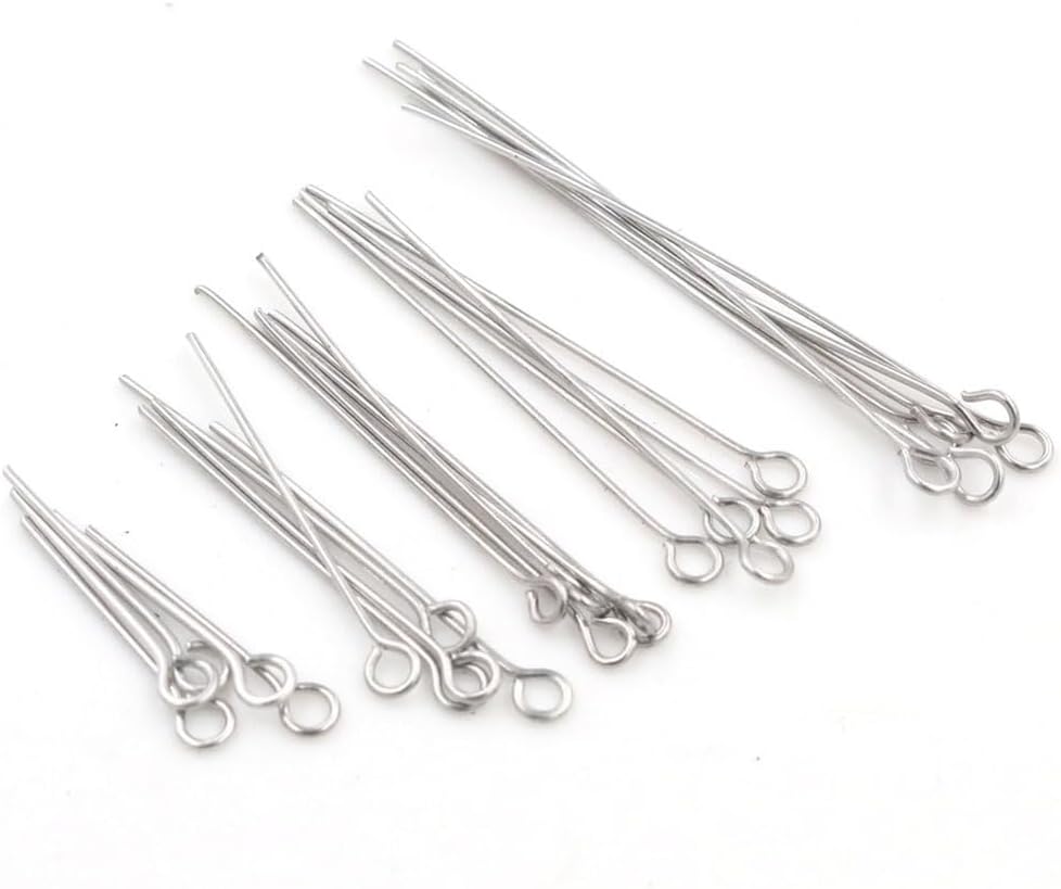 100pcs 20 30 35 40 50 Mm Stainless Steel Eye Pins Findings Eye Head Pins for Making DIY Supplies Accessories(60mm)