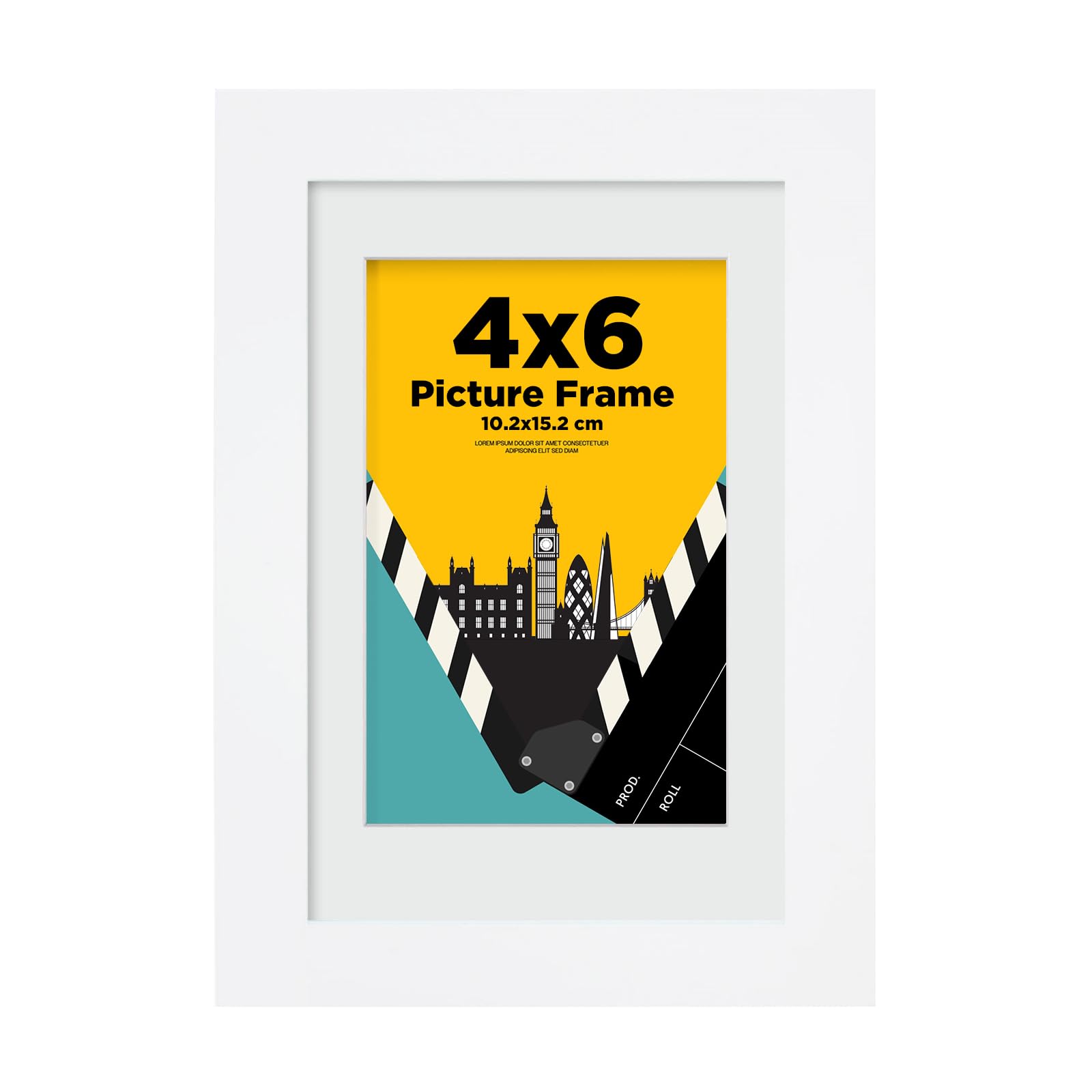 Egofine White 6X4 Photo Frames, 100% Solid Wood Frames With Plexiglass,Matted For 3.5X5/4X6 Inch Picture, 6X4 Picture Frame For Tabletop And Wall Mounting,10X15cm Small Frame,