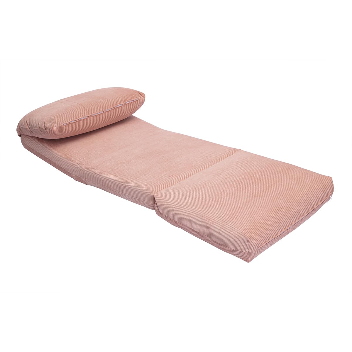 Miliboo Chauffeuse 1 Place Convertible en Tissu Velours côtelé Rose Spencer