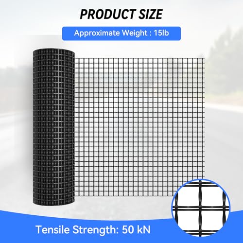 DRKSBesto 4ft x 98ft Bi-Directional Fiberglass Geogrid for Retaining Wall with 50kN tensile Strength. Ideal for Driveway, Slope Reinforcement, Landscaping, terraces, and Parking Lots. by DRKSBESTO - Image 2