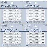 Ardell Triple Individual Lashes - Long Black, Knot-Free Eyelash Extensions, Volumizing DIY Lash Clusters for Fuller Lash Enhancement, 4 Pack