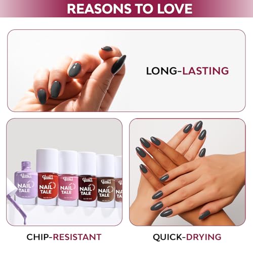 Image of Glam21 Nail Tale Nail Polish | Glossy Gel Finish | Rich Pigmentation | Chip Free | Quick Drying Formula | Long Lasting Nail Polish for Women | 9ml | Shade-20