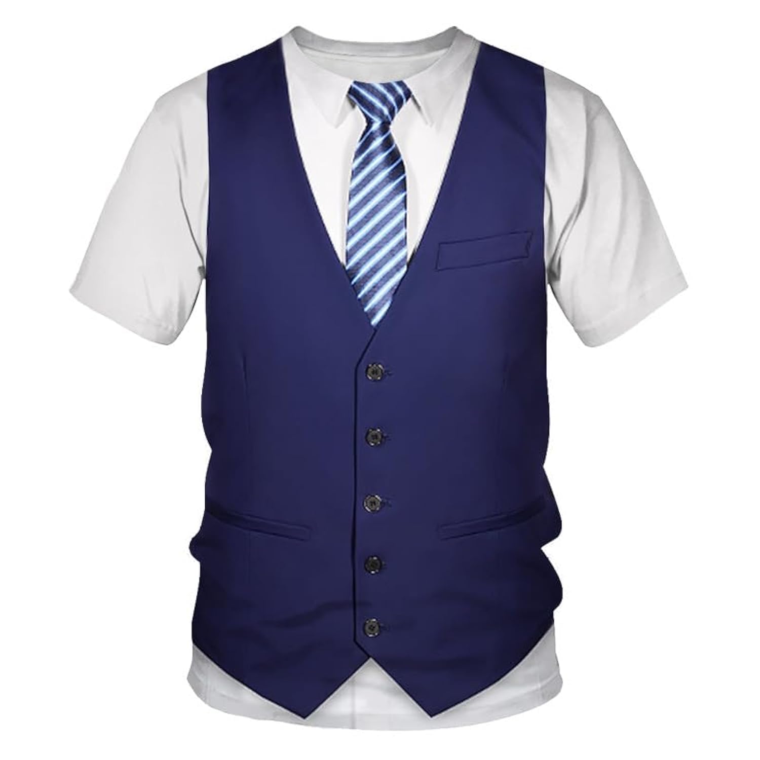 Photo 1 of WHNBCW Funny Men's Tuxedo T Shirt Tie Tux Graphic Tee Shirt,Blue,2XL