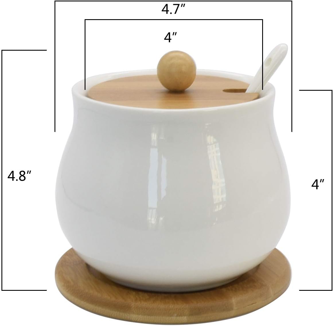 Flash Deals - 50% OFF Vencer Ceramic Sugar Bowl with Serving Spoon and Bamboo Lid, Bamboo Base, 17.6 oz, Drum Shape, Sugar Canister, Sugar Dispenser,Mother's Day Gift One-Day Sale: Up to 50% Off Vencer Ceramic Sugar Bowl with Serving Spoon and Bamboo Lid, Bamboo Base, 17.6 oz, Drum Shape, Sugar Canister, Sugar Dispenser,Mother's Day Gift