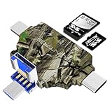 SD/Micro SD Card Reader for iPhone/ipad/Android/Mac/Computer/Camera,Portable Memory Card Reader 4 in 1 Micro SD Card Adapter&Trail Camera Viewer Compatible for TF and SD Card (Camo)