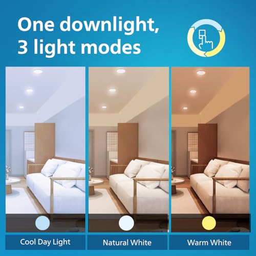 Image of PHILIPS 10W 3in1 Round AstraGlow Pro LED Ceiling Light | Slim Surface Panel for Home & Office | Energy Efficient Bright LED Fixture | Pack of 6