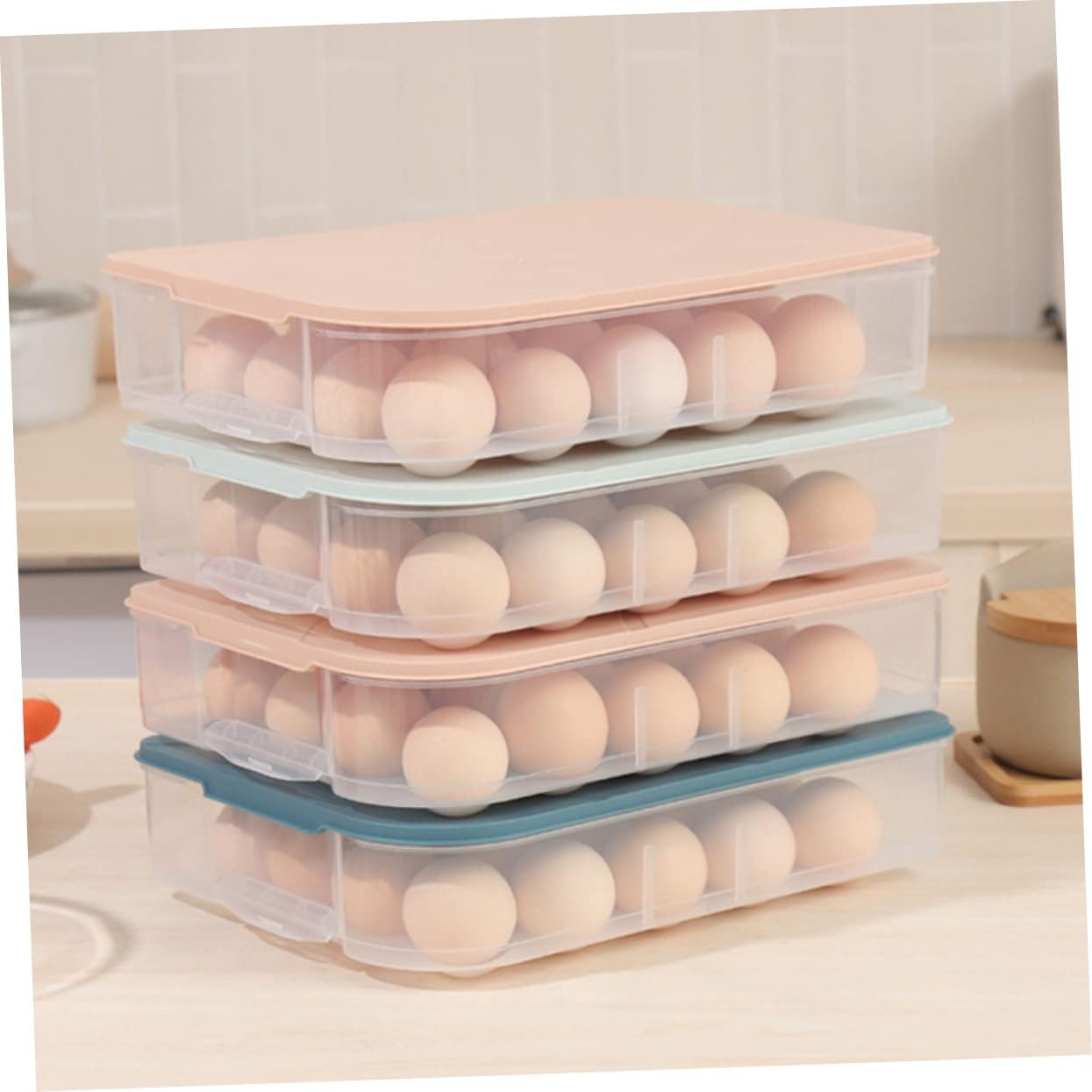3pcs Egg Storage Holder Egg Box Pp Material Large Capacity Fridge Storage Organize Your
