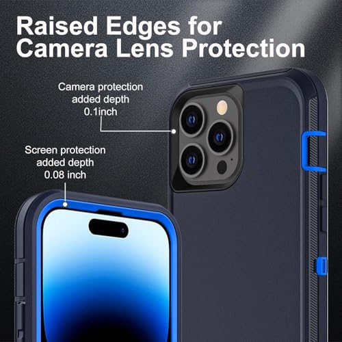Coque antichoc iPhone 14 Pro Max anti-chute de qualité militaire bleu - 3