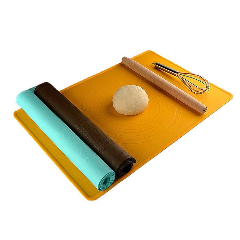 Tapis en Silicone pour La Cuisson Tapis De Pâtisserie Antiadhésif, Tapis De Pâte Extra Large avec Fonction De Mesure, Convient pour La Pizza, Les Pâtes, Le Pain