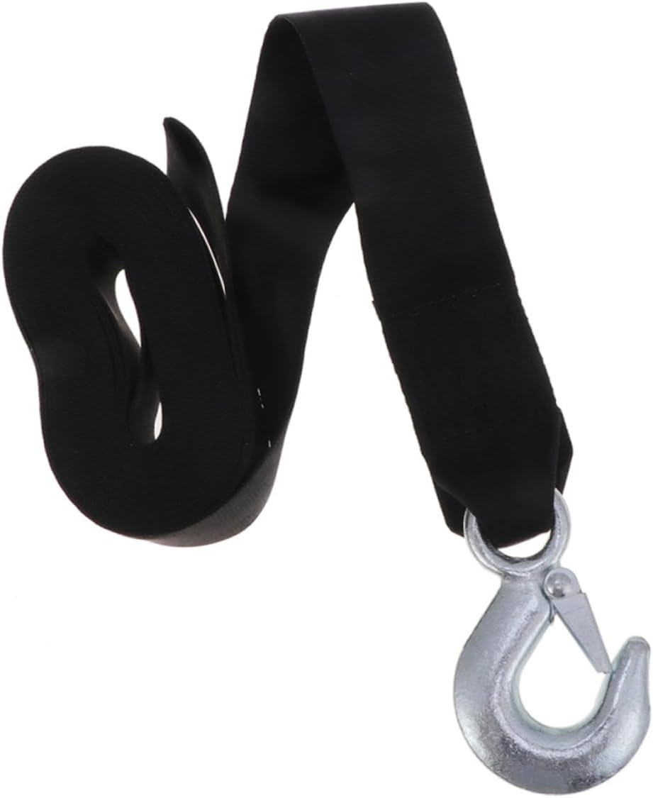 Unomor Winch Fixed Rope Emergency Safety Strap Heavy Duty Trailer Winch Belt Hook Capacity for Secure Boat Towing