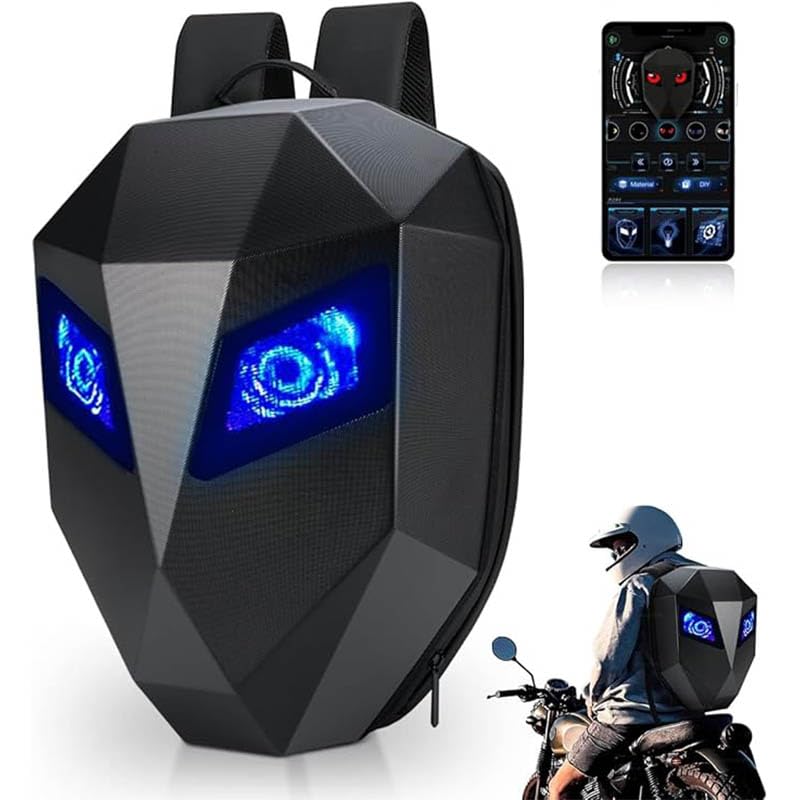 welvath Caballero LED Mochila para moto, funda dura, mochila para...